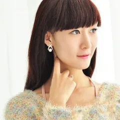 Anti-Tarnish Pearl Drop Stud Earrings for Women