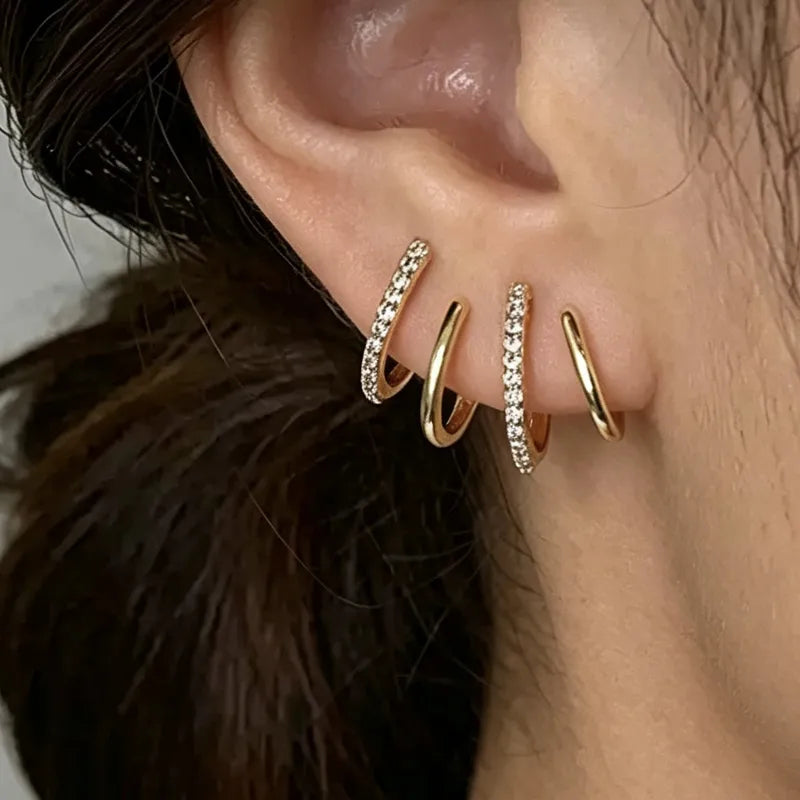 Anti-Tarnish Crystal Hoop Earrings for Women