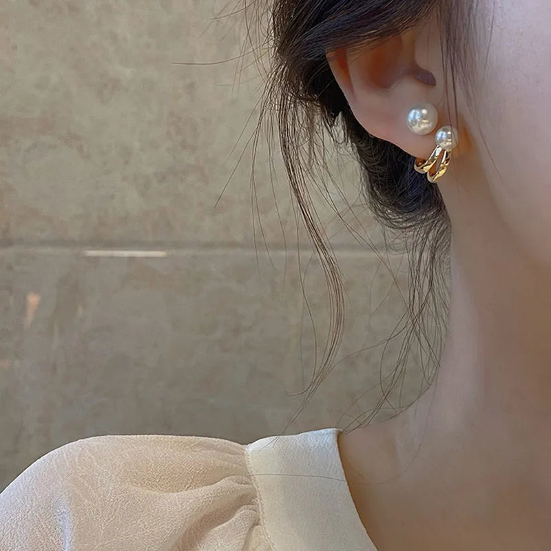 Elegant Pearl Drop Alloy Earrings
