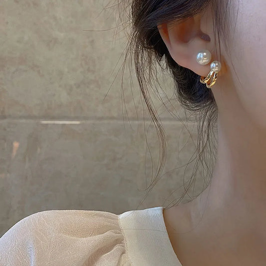 Elegant Pearl Drop Alloy Earrings