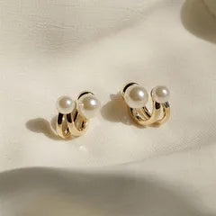 Elegant Pearl Drop Alloy Earrings