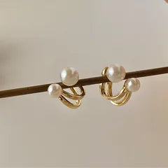 Elegant Pearl Drop Alloy Earrings